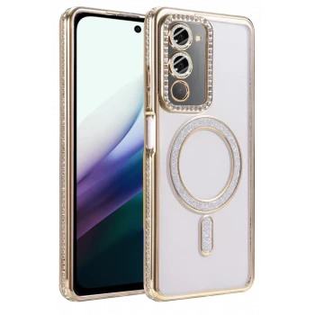 Newface Xiaomi Redmi 15 4G Joke Simli Magneticsafe Kılıf - Gold