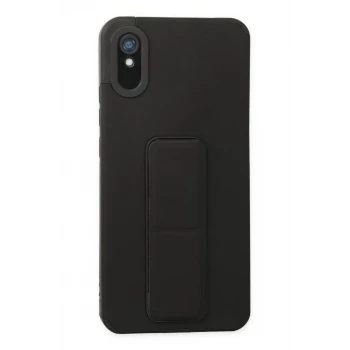 Newface Xiaomi Redmi 9A Kılıf Mega Standlı Silikon - Siyah