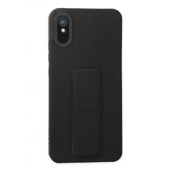 Newface Xiaomi Redmi 9A Kılıf Mega Standlı Silikon - Siyah