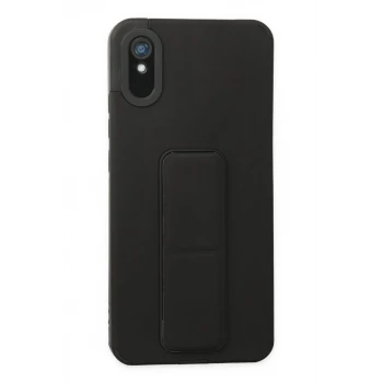 Newface Xiaomi Redmi 9A Kılıf Mega Standlı Silikon - Siyah