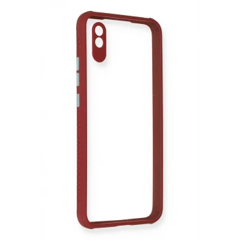 Newface Xiaomi Redmi 9A Kılıf Miami Şeffaf Silikon - Fuşya