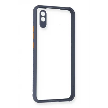 Newface Xiaomi Redmi 9A Kılıf Miami Şeffaf Silikon - Gri