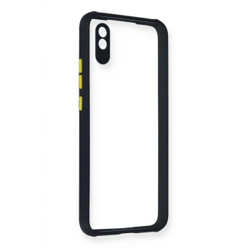 Newface Xiaomi Redmi 9A Kılıf Miami Şeffaf Silikon - Lacivert
