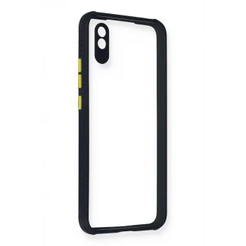 Newface Xiaomi Redmi 9A Kılıf Miami Şeffaf Silikon - Lacivert