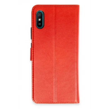 Newface Xiaomi Redmi 9A Kılıf Trend S Plus Kapaklı Kılıf - Kırmızı