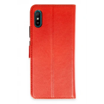 Newface Xiaomi Redmi 9A Kılıf Trend S Plus Kapaklı Kılıf - Kırmızı