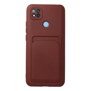 Newface Xiaomi Redmi 9C Kılıf Kelvin Kartvizitli Silikon - Bordo