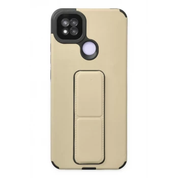 Newface Xiaomi Redmi 9C Kılıf Mega Standlı Silikon - Gold