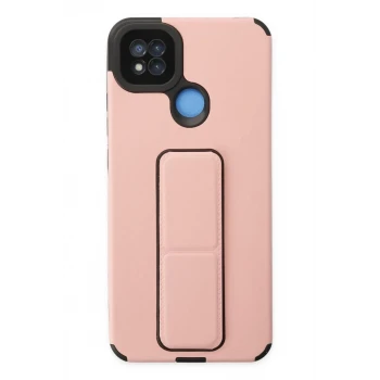 Newface Xiaomi Redmi 9C Kılıf Mega Standlı Silikon - Pudra