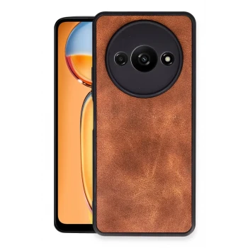 Newface Xiaomi Redmi A3 4G Kılıf Aras Deri Kapak - Taba
