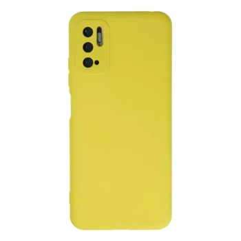 Newface Xiaomi Redmi Note 10 5G Kılıf Nano içi Kadife Silikon - Sarı
