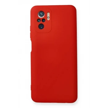Newface Xiaomi Redmi Note 10 Kılıf Nano içi Kadife Silikon - Kırmızı