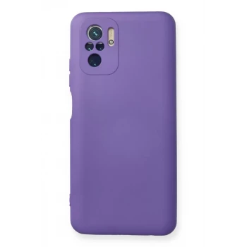 Newface Xiaomi Redmi Note 10 Kılıf Nano içi Kadife Silikon - Mor