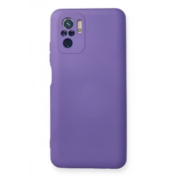 Newface Xiaomi Redmi Note 10 Kılıf Nano içi Kadife Silikon - Mor