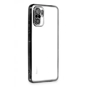 Newface Xiaomi Redmi Note 10 Kılıf Razer Lensli Silikon - Siyah