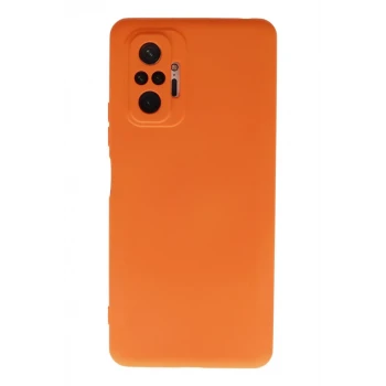Newface Xiaomi Redmi Note 10 Pro Kılıf Nano içi Kadife Silikon - Turuncu