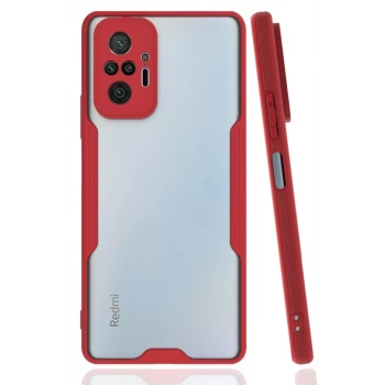 Newface Xiaomi Redmi Note 10 Pro Kılıf Platin Silikon - Kırmızı