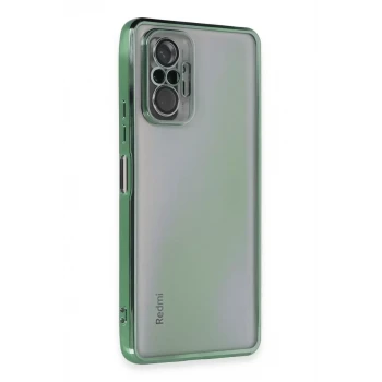 Newface Xiaomi Redmi Note 10 Pro Kılıf Razer Lensli Silikon - Yeşil