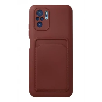 Newface Xiaomi Redmi Note 10S Kılıf Kelvin Kartvizitli Silikon - Bordo