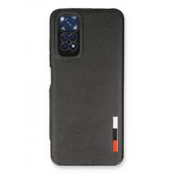 Newface Xiaomi Redmi Note 11 Kılıf Loop Deri Silikon - Siyah