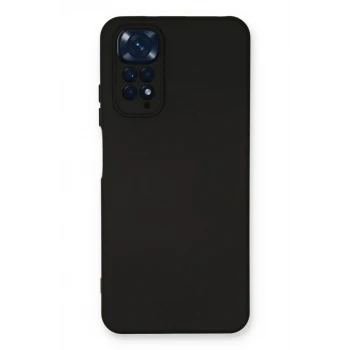 Newface Xiaomi Redmi Note 11 Kılıf Nano içi Kadife Silikon - Siyah