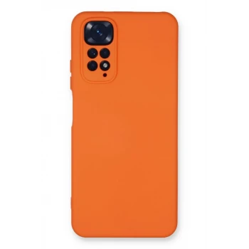 Newface Xiaomi Redmi Note 11 Kılıf Nano içi Kadife Silikon - Turuncu
