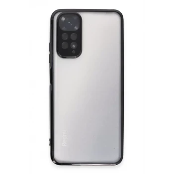Newface Xiaomi Redmi Note 11 Kılıf Razer Lensli Silikon - Siyah