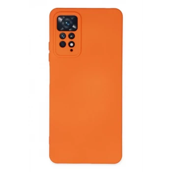 Newface Xiaomi Redmi Note 11 Pro Kılıf Nano içi Kadife Silikon - Turuncu