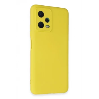 Newface Xiaomi Redmi Note 12 5G Kılıf Nano içi Kadife Silikon - Sarı