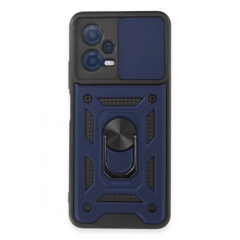 Newface Xiaomi Redmi Note 12 5G Kılıf Pars Lens Yüzüklü Silikon - Lacivert