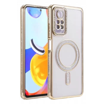 Newface Xiaomi Redmi Note 12 Pro 4G Joke Simli Magneticsafe Kılıf - Gold