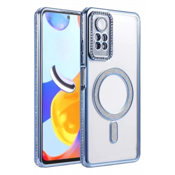 Newface Xiaomi Redmi Note 12 Pro 4G Joke Simli Magneticsafe Kılıf - Mavi