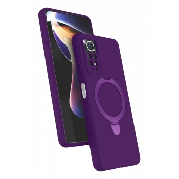 Newface Xiaomi Redmi Note 12 Pro 4G Regal Magsafe Standlı Kapak - Derin Mor