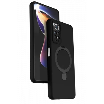 Newface Xiaomi Redmi Note 12 Pro 4G Regal Magsafe Standlı Kapak - Siyah