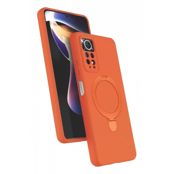 Newface Xiaomi Redmi Note 12 Pro 4G Regal Magsafe Standlı Kapak - Turuncu