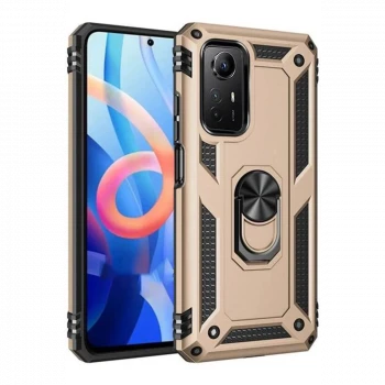 Newface Xiaomi Redmi Note 12S Kılıf Sofya Yüzüklü Silikon Kapak - Gold