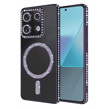 Newface Xiaomi Redmi Note 13 Pro 4G Joke Simli Magneticsafe Kılıf - Derin Mor