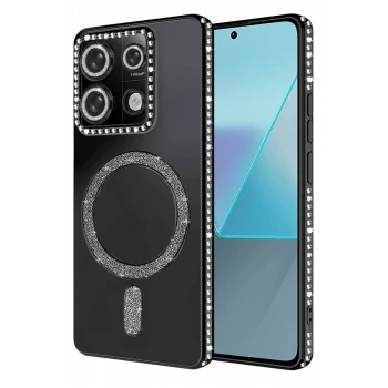 Newface Xiaomi Redmi Note 13 Pro 4G Joke Simli Magneticsafe Kılıf - Siyah