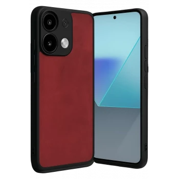 Newface Xiaomi Redmi Note 13 Pro 4G Kılıf Aras Deri Kapak - Kırmızı