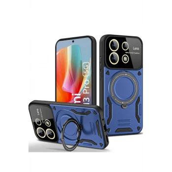 Newface Xiaomi Redmi Note 13 Pro 4G Kılıf Joy Lens Standlı Kapak - Lacivert