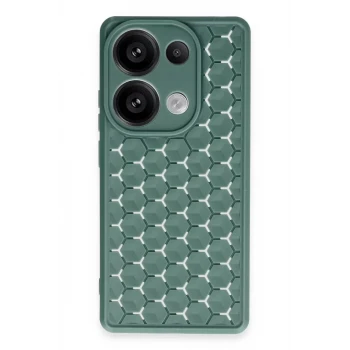 Newface Xiaomi Redmi Note 13 Pro 4G Kılıf Petek Silikon Kapak - Koyu Yeşil