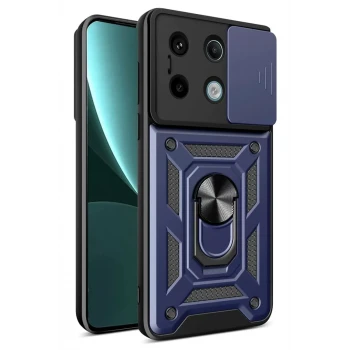 Newface Xiaomi Redmi Note 13 Pro 4G Pars Lens Yüzüklü Silikon - Lacivert