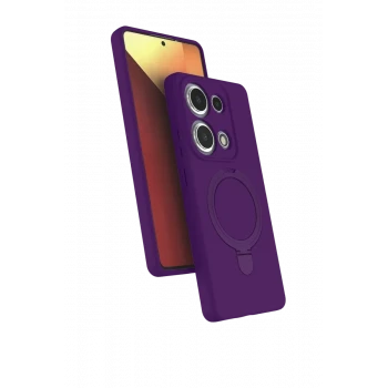 Newface Xiaomi Redmi Note 13 Pro 4G Regal Magsafe Standlı Kapak - Derin Mor