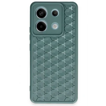 Newface Xiaomi Redmi Note 13 Pro 5G Kılıf Petek Silikon Kapak - Koyu Yeşil