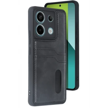 Newface Xiaomi Redmi Note 13 Pro 5G Kılıf Sara Kartvizitli Deri Kılıf - Siyah