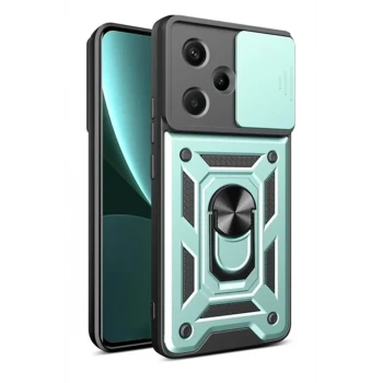 Newface Xiaomi Redmi Note 13 Pro Plus Kılıf Pars Lens Yüzüklü Silikon - Yeşil