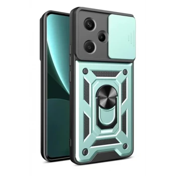 Newface Xiaomi Redmi Note 13 Pro Plus Kılıf Pars Lens Yüzüklü Silikon - Yeşil