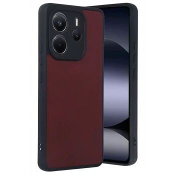 Newface Xiaomi Redmi Note 14 4G Kılıf Aras Deri Kapak - Bordo