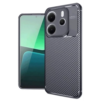 Newface Xiaomi Redmi Note 14 4G Kılıf Auto Focus Karbon Kapak - Lacivert