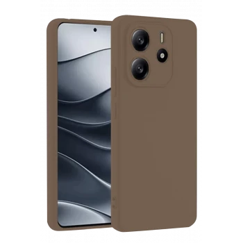 Newface Xiaomi Redmi Note 14 4G Kılıf First Silikon - Kahverengi
